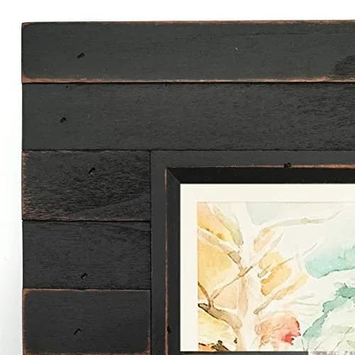 Eosglac 5x7 Collage Picture Frame Distressed Black | Rustic 2-Opening Wall & Tabletop Frame thumbnail 3