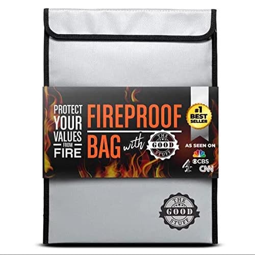 The Good Stuff Fireproof Document Bag 38cm x 28cm (15" x 11") | Protects Valuables from Fire & Water thumbnail 1