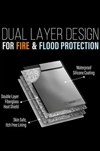 The Good Stuff Fireproof Document Bag 38cm x 28cm (15" x 11") | Protects Valuables from Fire & Water thumbnail 6