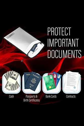 The Good Stuff Fireproof Document Bag 38cm x 28cm (15" x 11") | Protects Valuables from Fire & Water thumbnail 3