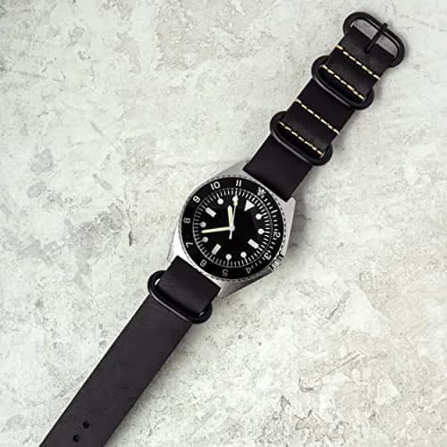 Benchmark Basics Leather Watch Band - Crazy Horse Oiled Leather 20mm | Slip-Through, Rustic Finish thumbnail 3
