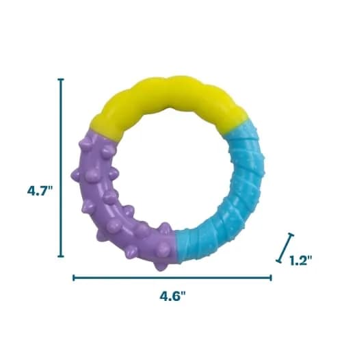 Pupstages Grow-With-Me Ring Dental Dog Chew Toy, 4.7" | Floats & Bounces, Soothes Gums thumbnail 6
