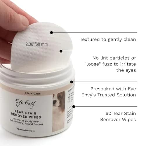 Eye Envy Tear Stain Wipes for Dogs 60 Wipes | Gently Clean & Remove Stains with Natural Formula thumbnail 6