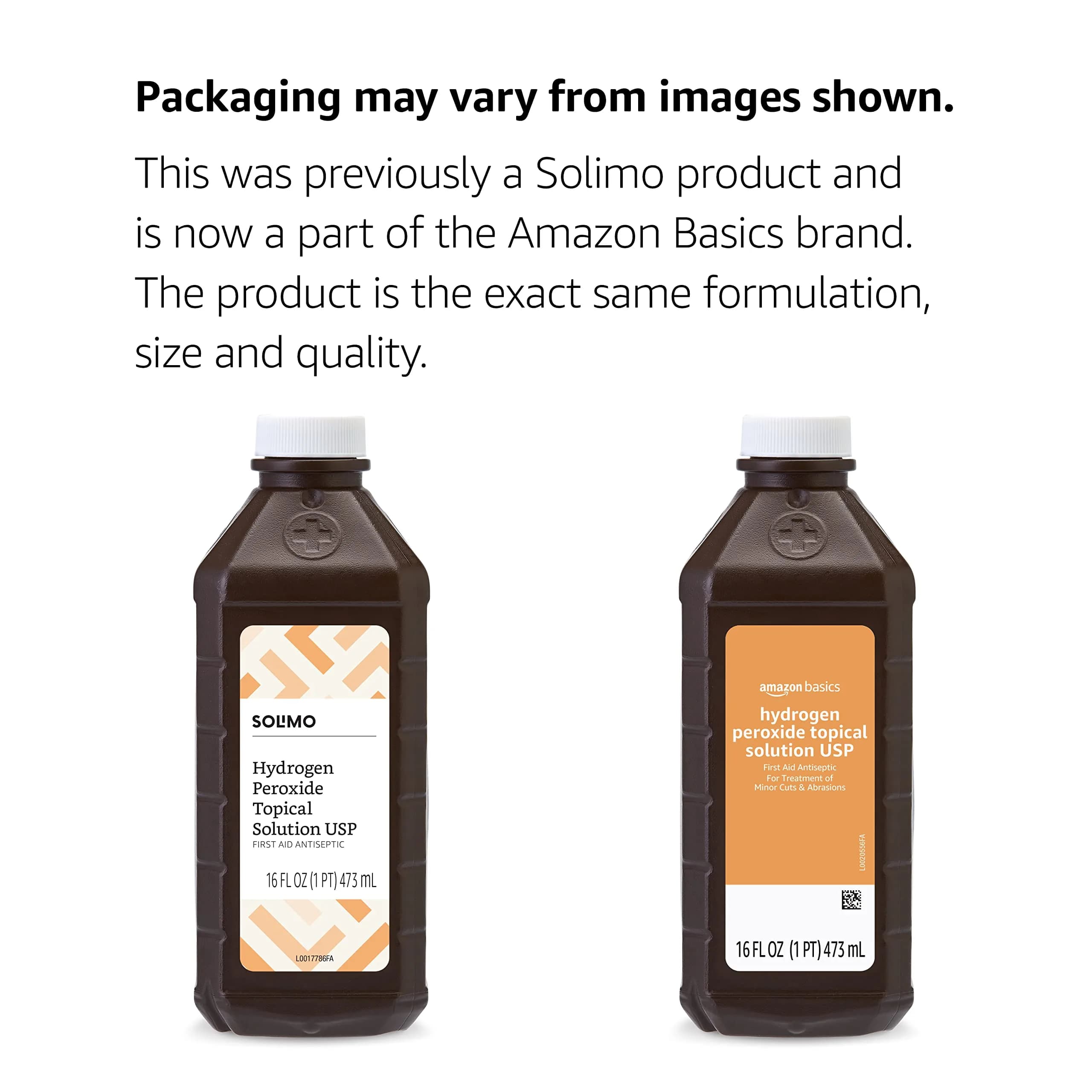 Amazon Basics Hydrogen Peroxide Topical Solution USP 473ml (16 Fl Oz) | First Aid Antiseptic for Cuts & Scrapes - view 2