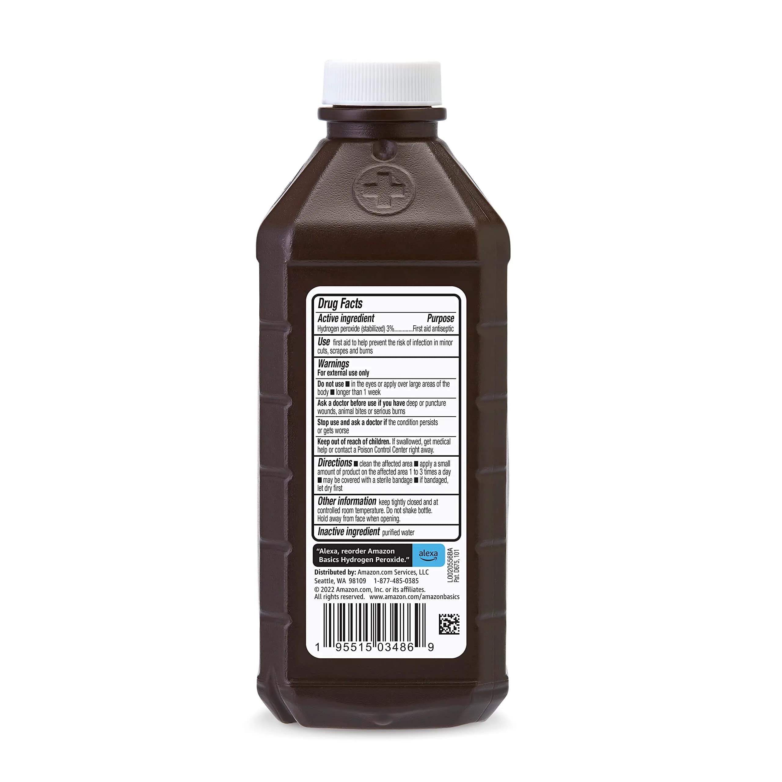 Amazon Basics Hydrogen Peroxide Topical Solution USP 473ml (16 Fl Oz) | First Aid Antiseptic for Cuts & Scrapes - view 3