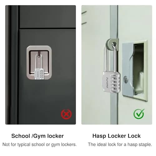 Puroma Silver & Black 4 Digit Combination Lock 2.6 Inch | Durable, Resettable & Waterproof thumbnail 6