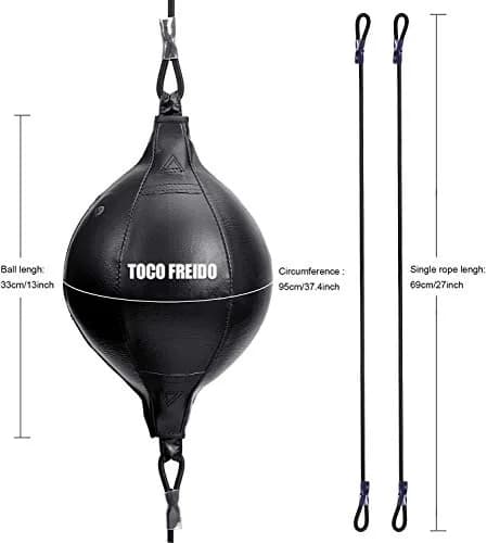 TOCO FREIDO Double End Punching Ball & Reflex Ball Set - 0.65 kg (1.43 lb) - Black/Red/Silver | Train Reaction, Agility, Speed thumbnail 2