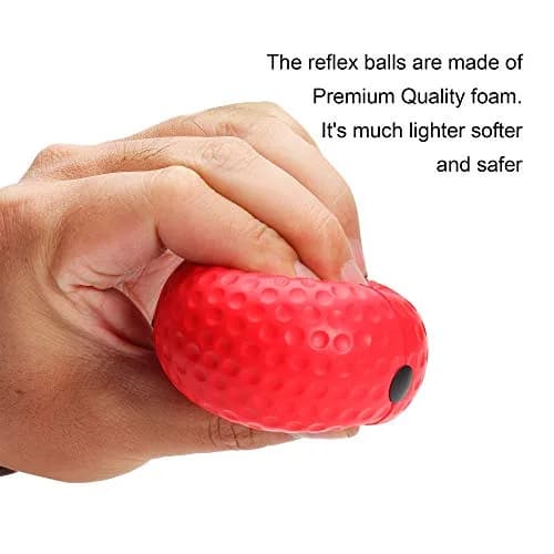 TOCO FREIDO Double End Punching Ball & Reflex Ball Set - 0.65 kg (1.43 lb) - Black/Red/Silver | Train Reaction, Agility, Speed thumbnail 4
