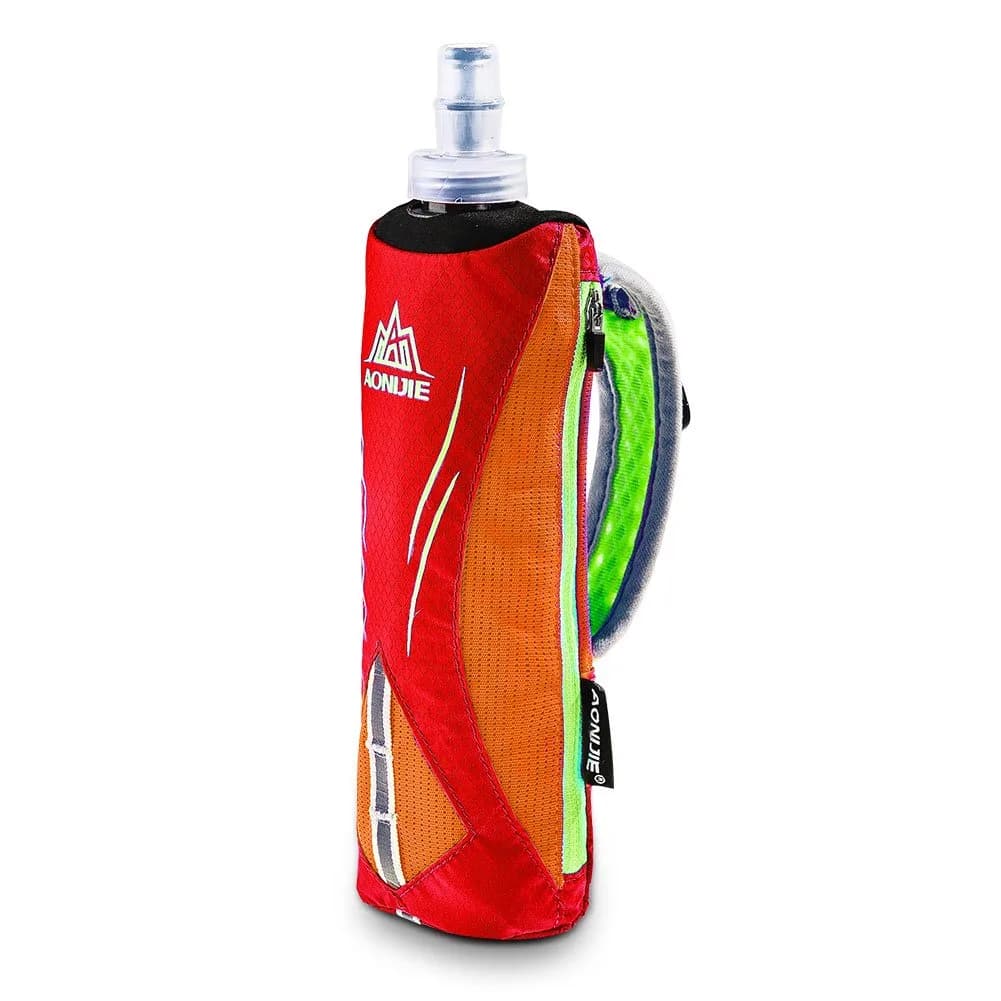 AONIJIE Quick Grip Handheld Water Bottle for Running | 500ml Orange | Hydration Pack with Adjustable Strap — Orange