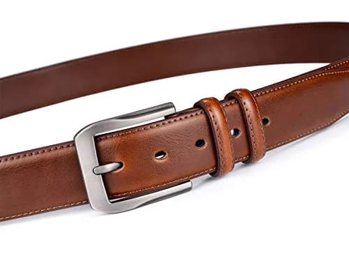 beltox fine Men's Genuine Leather Belt 38mm (1.5") Wide with Silver Prong Buckle | Cut-to-Fit for Waist Sizes 28-58 thumbnail 3