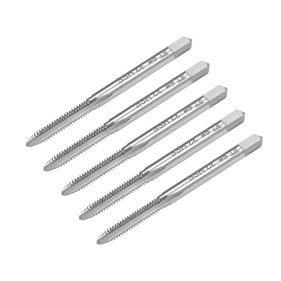uxcell Machine Tap #6-32 UNC Thread 2B Class 3 Flutes High Speed Steel Screw Threading Tap 5pcs | Precision Machining Tool for India