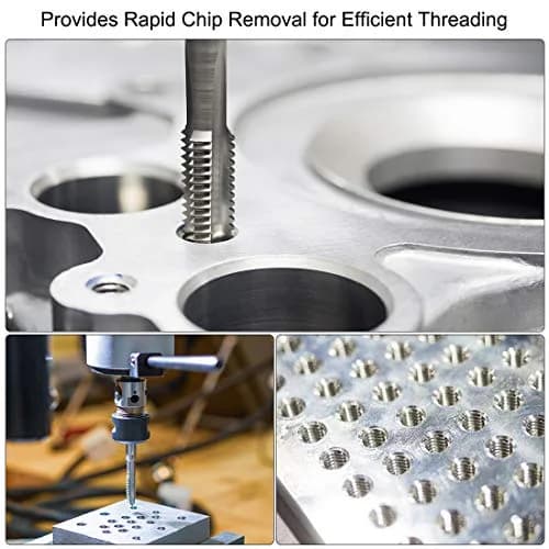 uxcell Machine Tap #6-32 UNC Thread 2B Class 3 Flutes High Speed Steel Screw Threading Tap 5pcs | Precision Machining Tool for India thumbnail 6