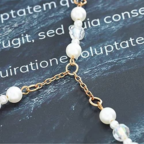 Olbye Pearl Toe Ring Anklet Bracelet Gold Barefoot Sandals for Women Beach Wedding | Adjustable Foot Chain Jewelry thumbnail 6