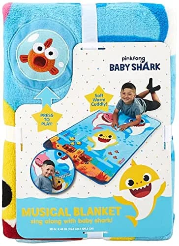 Baby Shark Musical Plush Throw Blanket 76cm x 109cm | Plays Theme Song thumbnail 4