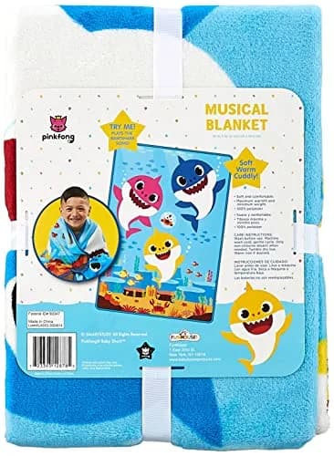 Baby Shark Musical Plush Throw Blanket 76cm x 109cm | Plays Theme Song thumbnail 5