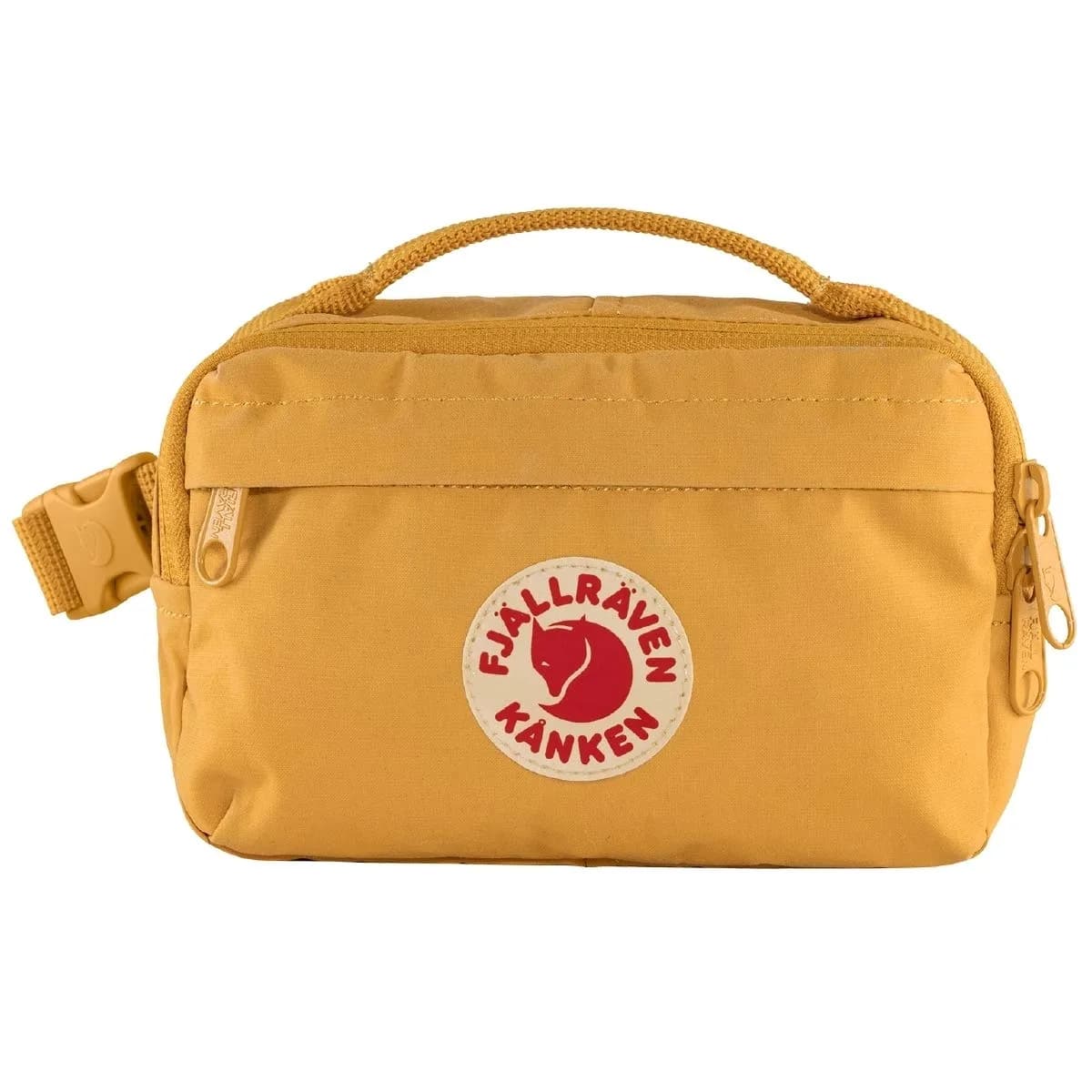 Fjällräven Kanken Hip Pack, Frost Green | Water-Resistant Vinylon F Fabric, Adjustable Hip Belt — Ochre