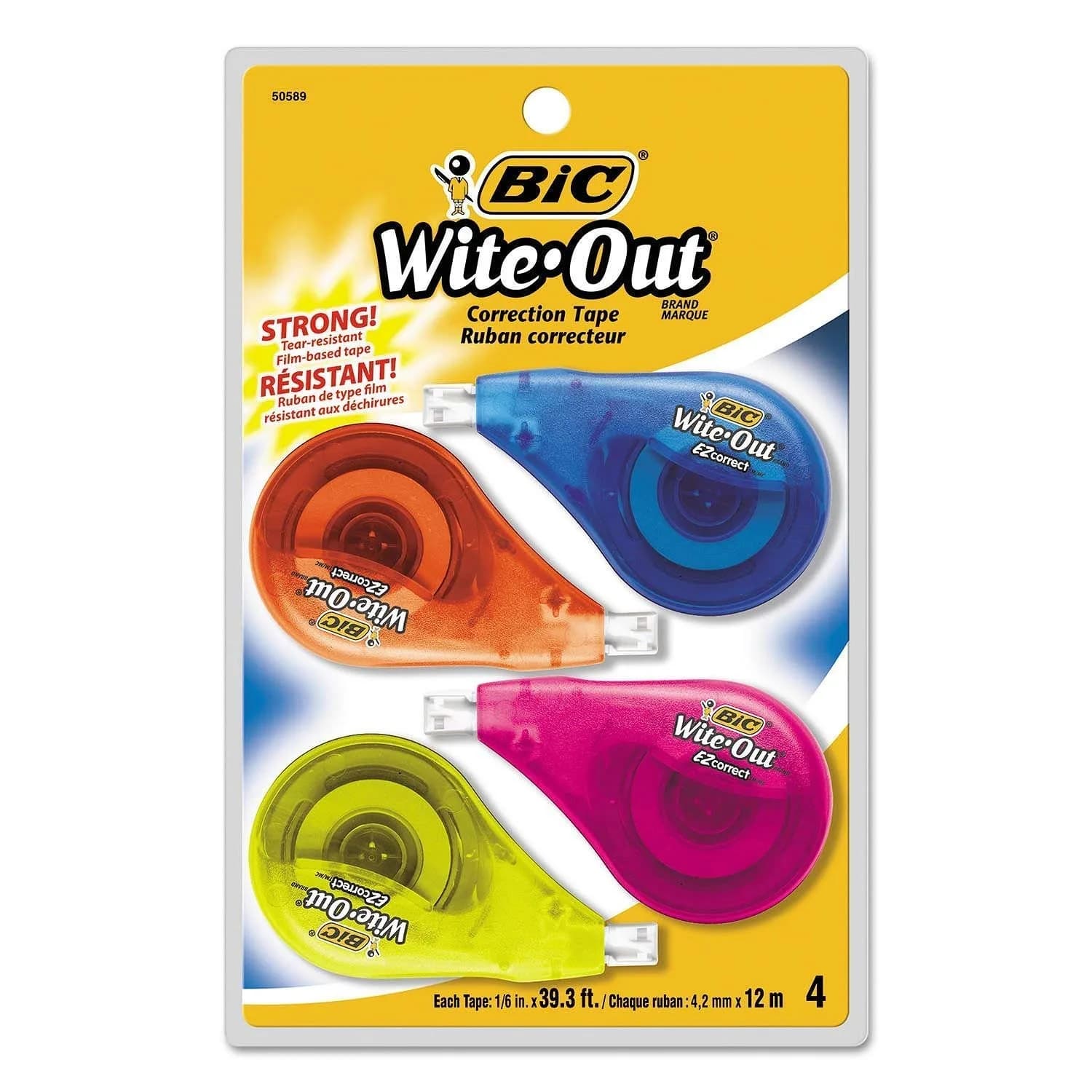 BIC Wite-Out EZ Correct Correction Tape 1 Count | Precise White Correction for Office & School (70-120 chars)