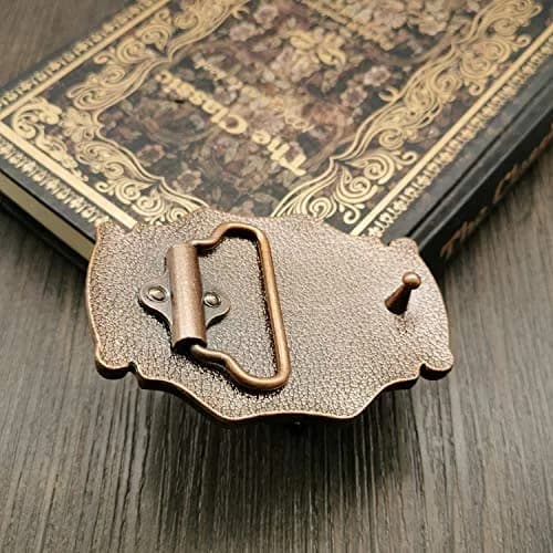 QUKE Rose Gold Long Horn Bull Rodeo Western Cowboy Belt Buckle for Men | 8.5cm (3.3in) thumbnail 6