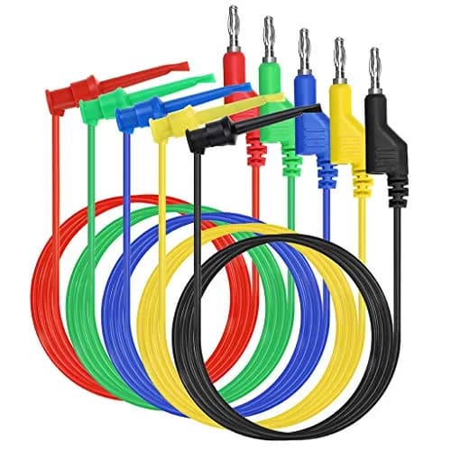 Sumnacon 39 Inch Multimeter Test Lead Set - 5 Pcs Stackable Banana Plug to Test Hook Wire Cable Kit with Protective, Flexible Wire Leads for Electrical Testing 500V/5A thumbnail 1
