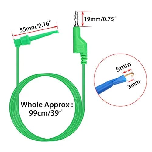 Sumnacon 39 Inch Multimeter Test Lead Set - 5 Pcs Stackable Banana Plug to Test Hook Wire Cable Kit with Protective, Flexible Wire Leads for Electrical Testing 500V/5A thumbnail 2