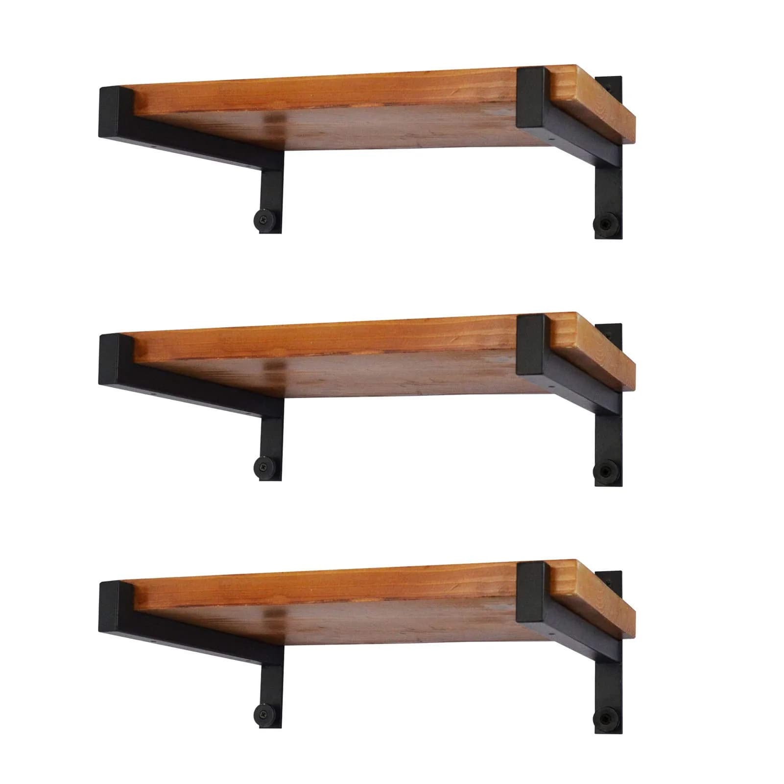 EZYDECOR Heavy Duty Shelf Brackets with Lip 6 Inch Black | Industrial Steel Supports for Wall Mounting