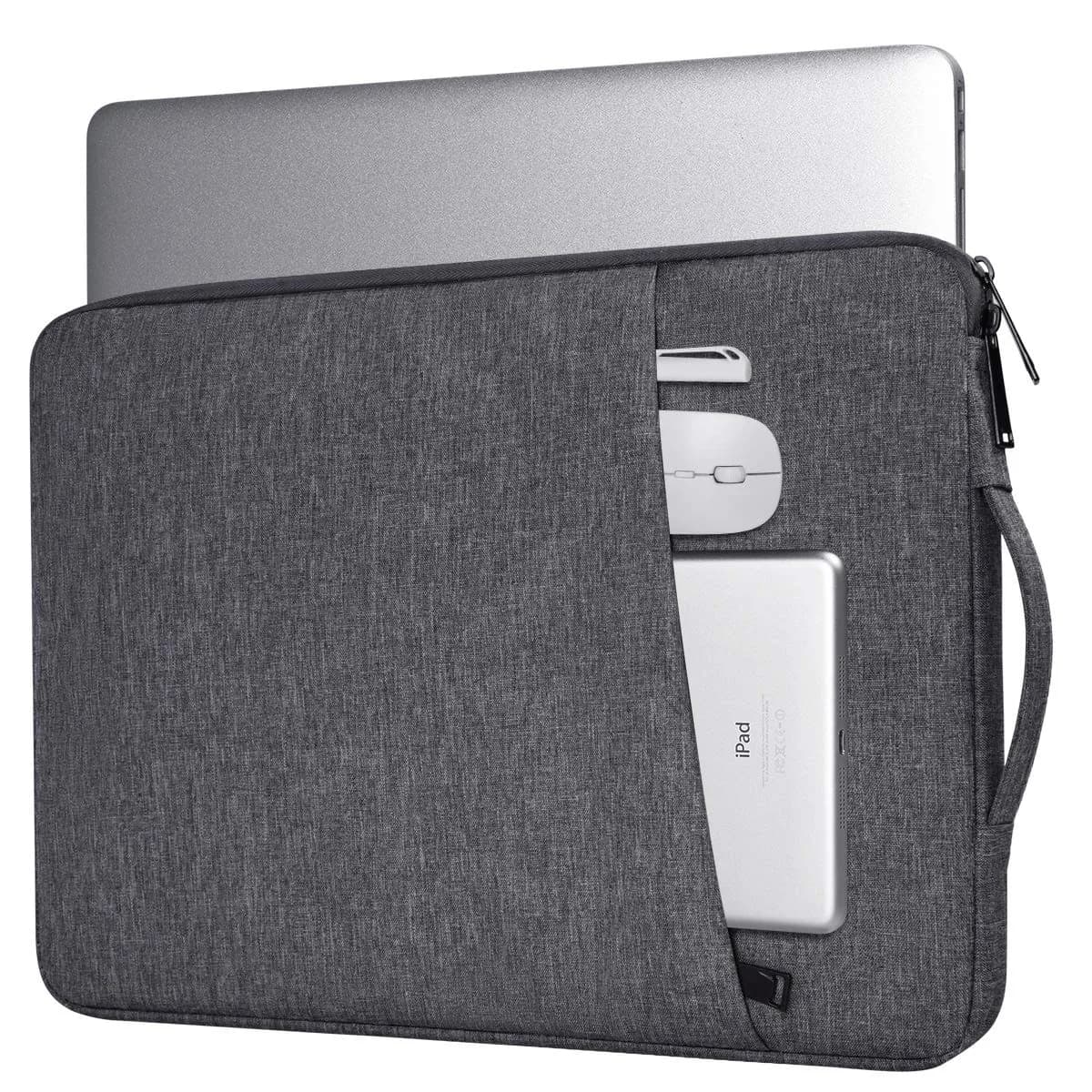 iKammo 13 Inch Laptop Sleeve for 13.5-14.4 Inch Surface & Notebook | Waterproof Canvas, Slim & Protective — Space Grey / 14 Inch