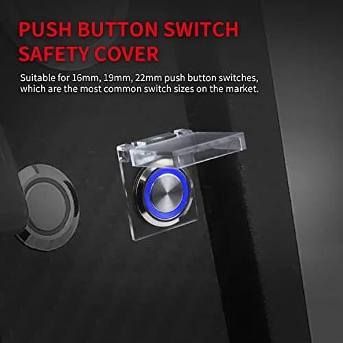 DAIERTEK 16mm Push Button Safety Cover Guard Protector, Transparent White, 2-Pack | Protects Switches from Dust, Water, and Accidental Presses thumbnail 7
