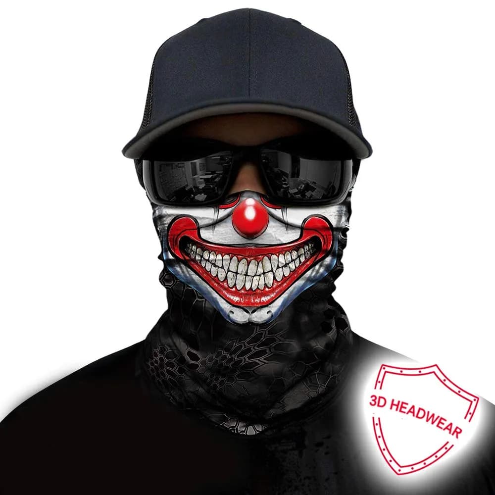 Obacle Clown Smile Face 3D Tube Mask Bandana for Dust, Wind, UV Sun Protection - view 2