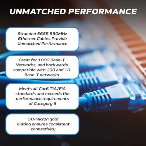Cables Direct Online Cat6 Network Ethernet Patch Cable 7ft | 550Mhz, Backwards Compatible with Cat5, Blue thumbnail 4