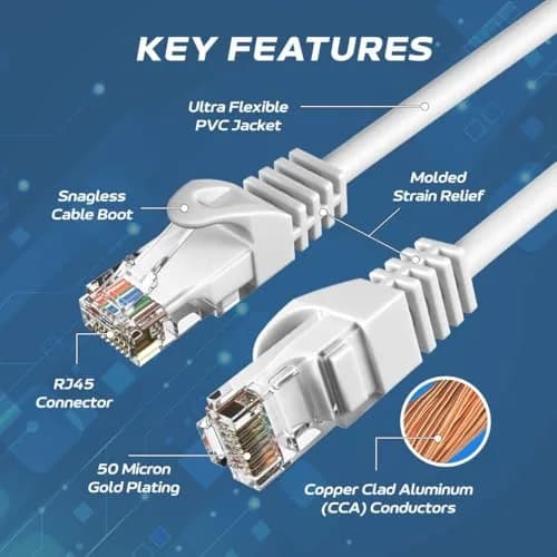 Cables Direct Online Cat6 Network Ethernet Patch Cable 7ft | 550Mhz, Backwards Compatible with Cat5, Blue thumbnail 3