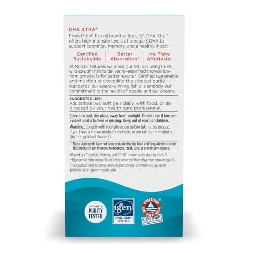 Nordic Naturals DHA Xtra Supplement, 1660 mg Omega-3 Fish Oil - 90 Count | Supports Brain & Memory thumbnail 6