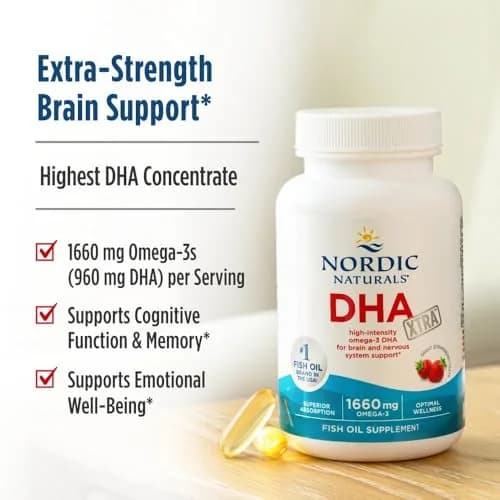 Nordic Naturals DHA Xtra Supplement, 1660 mg Omega-3 Fish Oil - 90 Count | Supports Brain & Memory thumbnail 3