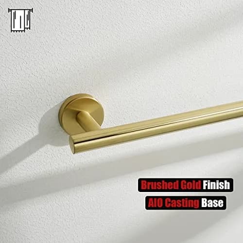 JQK Brushed Gold Towel Holder 12 Inch | Rust-Proof Stainless Steel Wall Mount (70-120 chars) thumbnail 8