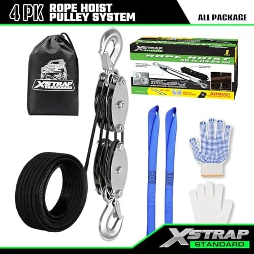 XSTRAP STANDARD Heavy-Duty Rope Hoist 50 ft (15.24 m) | 1000 lb Load Capacity, 2000 lb Breaking Strength thumbnail 4