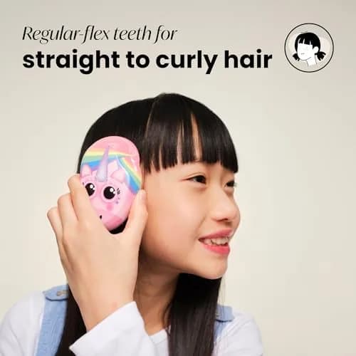 Tangle Teezer Original Detangler Mini Hair Brush for Kids, Rainbow Unicorn (10cm x 6cm x 4.5cm) thumbnail 4