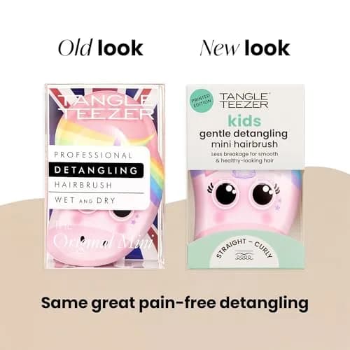 Tangle Teezer Original Detangler Mini Hair Brush for Kids, Rainbow Unicorn (10cm x 6cm x 4.5cm) thumbnail 2