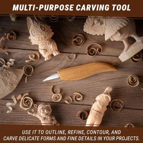 BeaverCraft Wood Carving Detail Knife C15 1.4" | Precision Whittling Tool for Beginners & Kids thumbnail 4