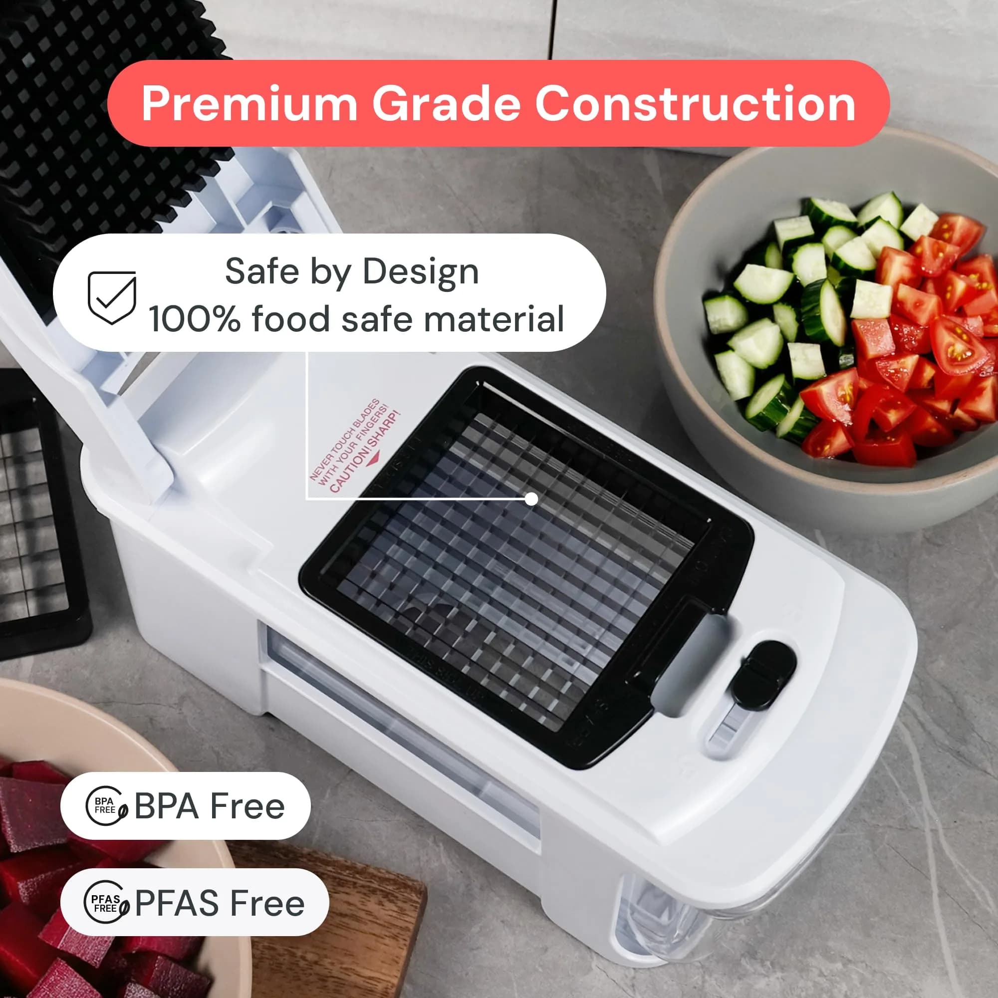 Fullstar Pro XL Vegetable Chopper & Mandoline Slicer 1.8L Container | 4-in-1 Stainless Steel Blades - view 5