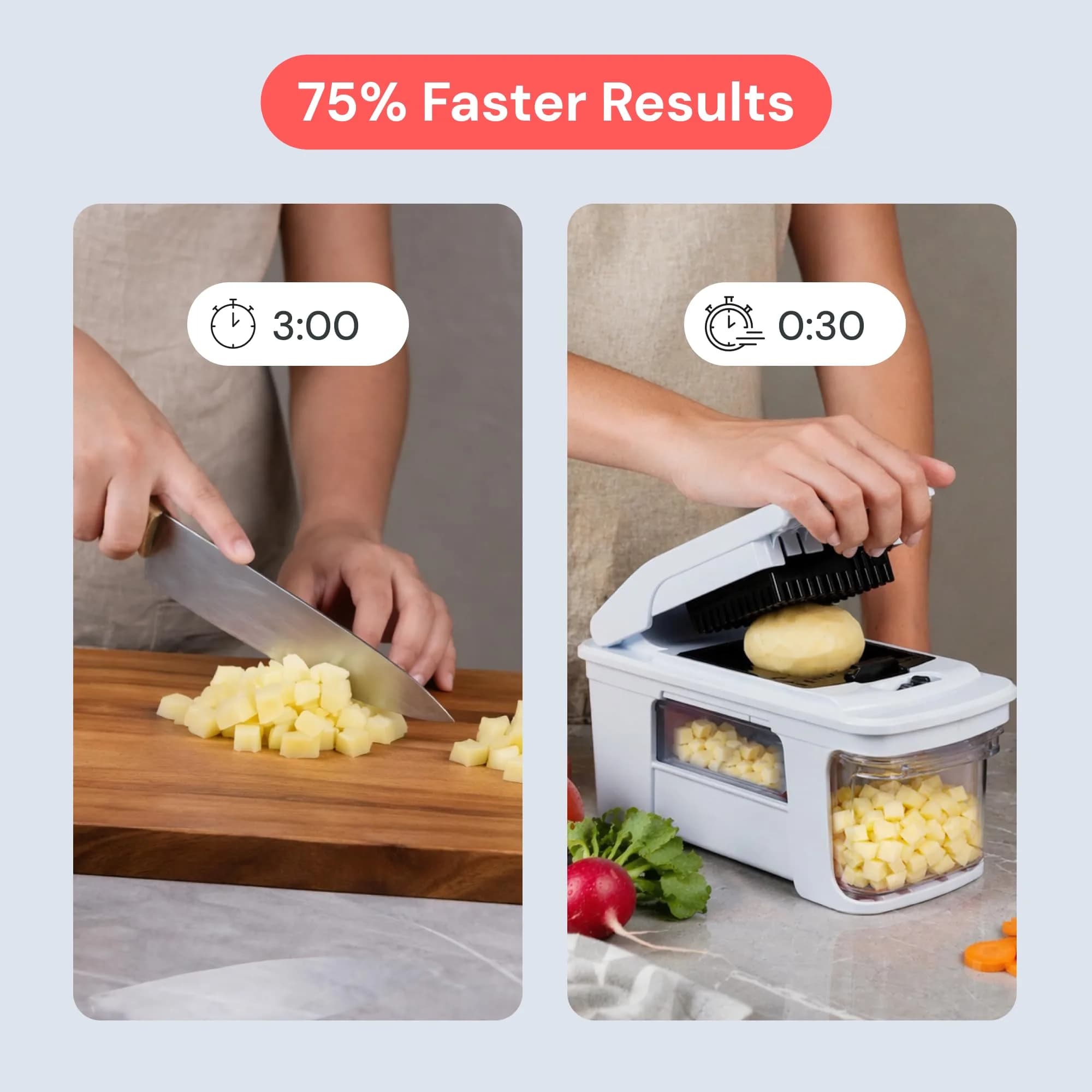 Fullstar Pro XL Vegetable Chopper & Mandoline Slicer 1.8L Container | 4-in-1 Stainless Steel Blades - view 6