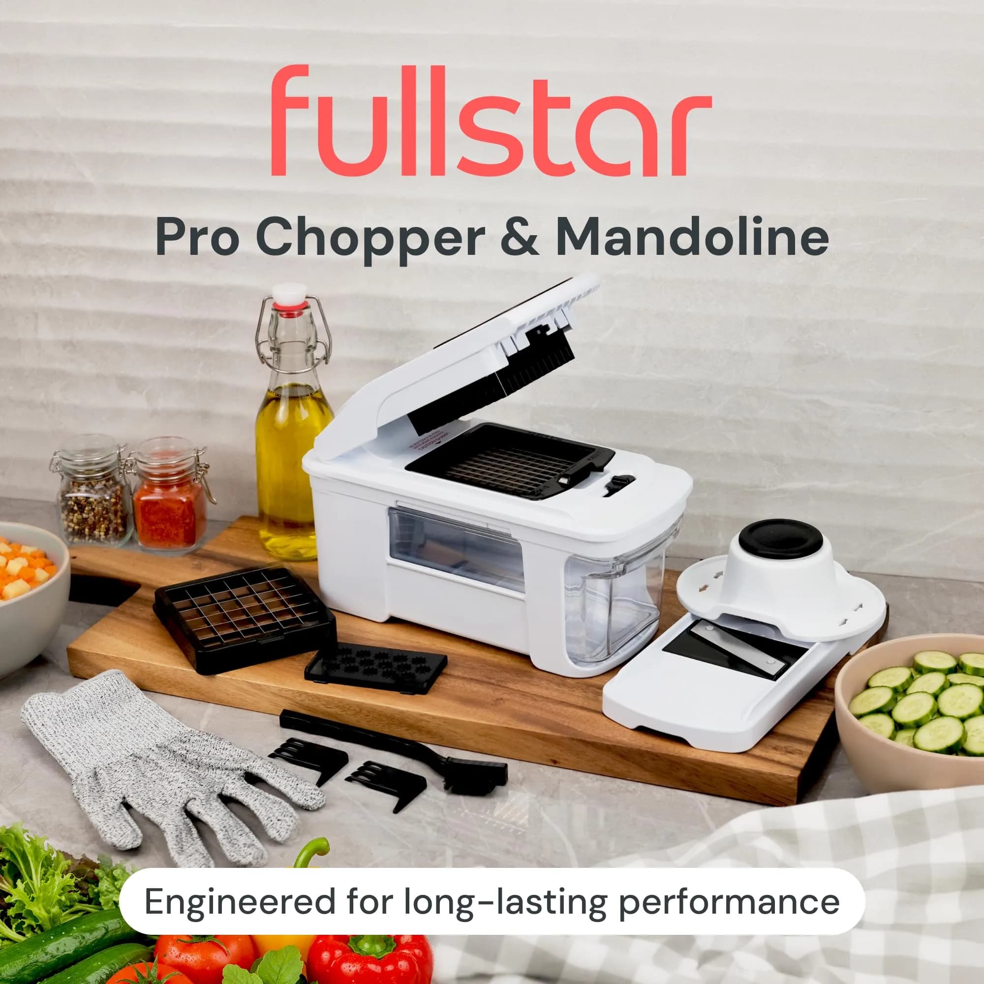 Fullstar Pro XL Vegetable Chopper & Mandoline Slicer 1.8L Container | 4-in-1 Stainless Steel Blades - view 2