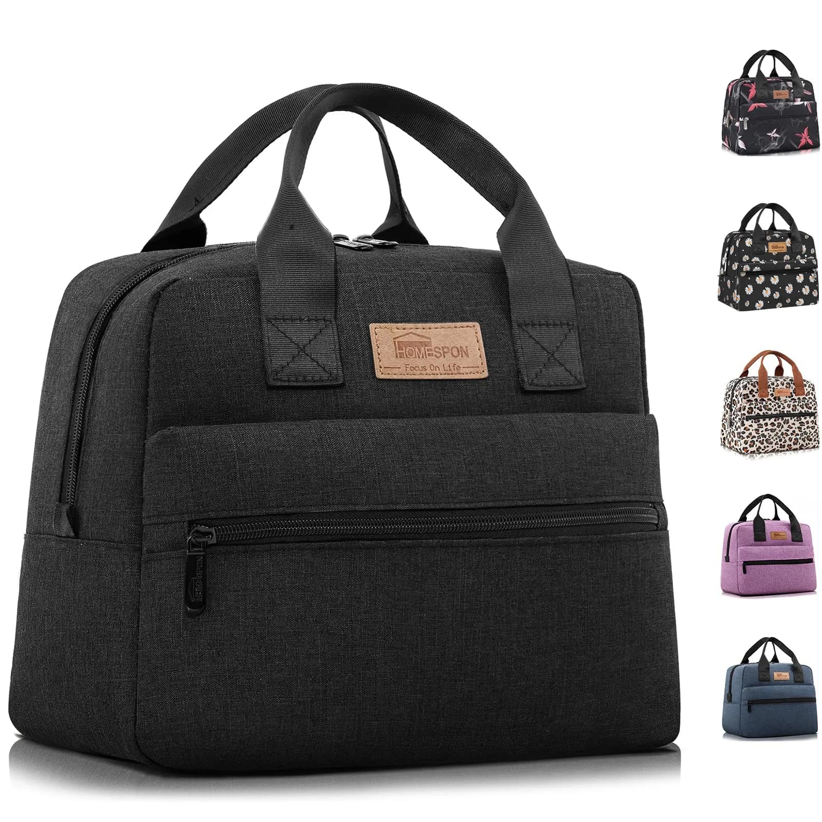 HOMESPON Insulated Lunch Bag for Women Men | Large Capacity, BPA-Free, Keeps Food Cold/Warm 4 Hours