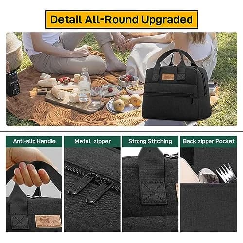HOMESPON Insulated Lunch Bag for Women Men | Large Capacity, BPA-Free, Keeps Food Cold/Warm 4 Hours thumbnail 4
