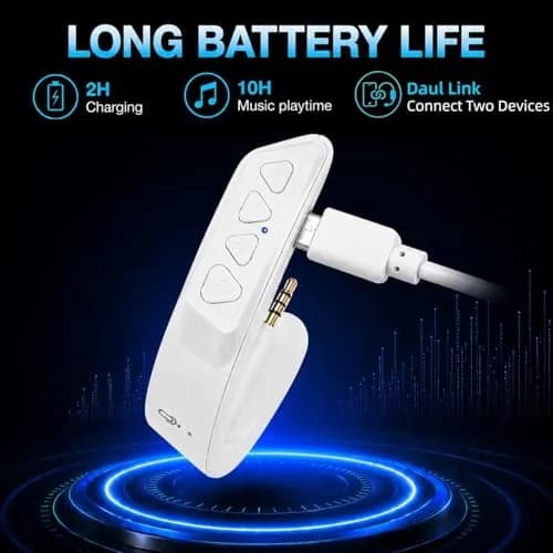 YOCOWOCO aptX Wireless Bluetooth Adapter for Bose QC25 Headphones, White | Bluetooth 5.0 with aptX LL thumbnail 3