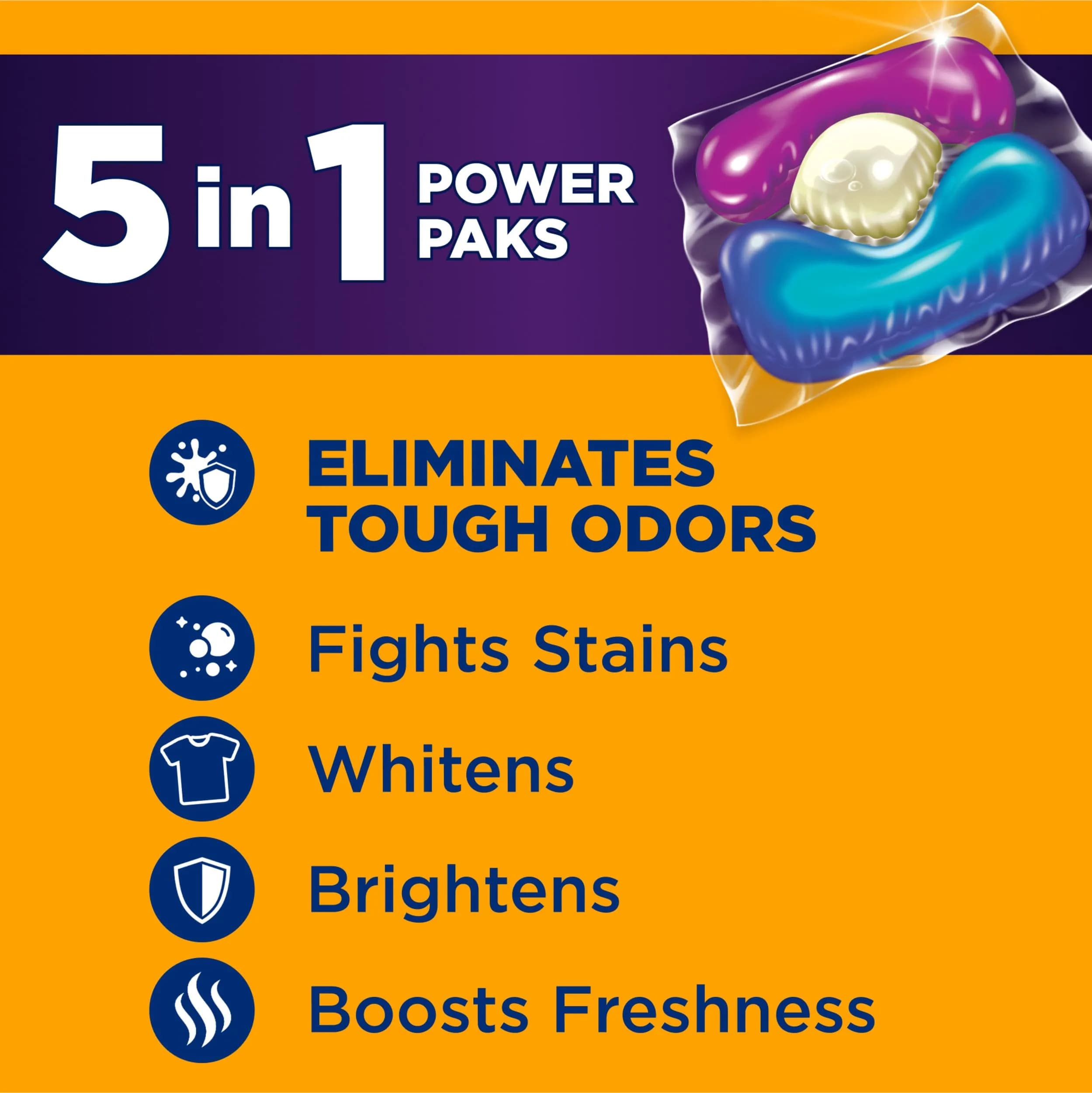 Arm & Hammer Plus OxiClean Odor Blasters Laundry Detergent Pods, 42 Count | Concentrated Formula for Tough Odors - view 2