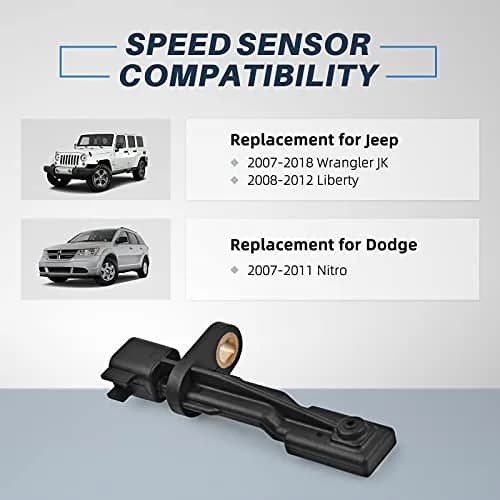 OTUAYAUTO ABS Wheel Speed Sensor Rear Left Right 52125003AB | Direct Fit for Jeep Wrangler Liberty Nitro thumbnail 2