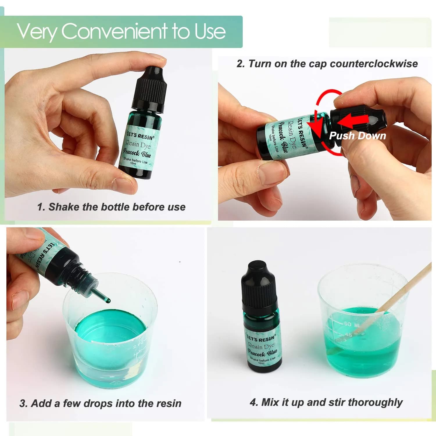 LET'S RESIN Concentrated Resin Dye 16 Colors (0.35oz Each) | Vibrant Translucent Pigments for Epoxy & UV Resin Art - view 6