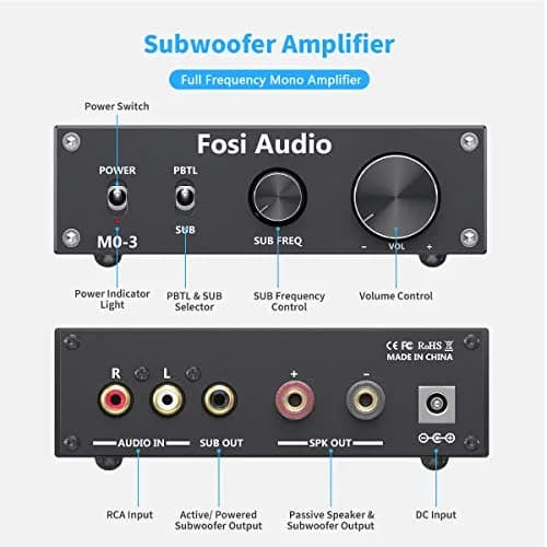 Fosi Audio M03 200 Watt Mono Amplifier | Full-Frequency & SUB Bass Switchable, 32V/5A Power Supply thumbnail 4