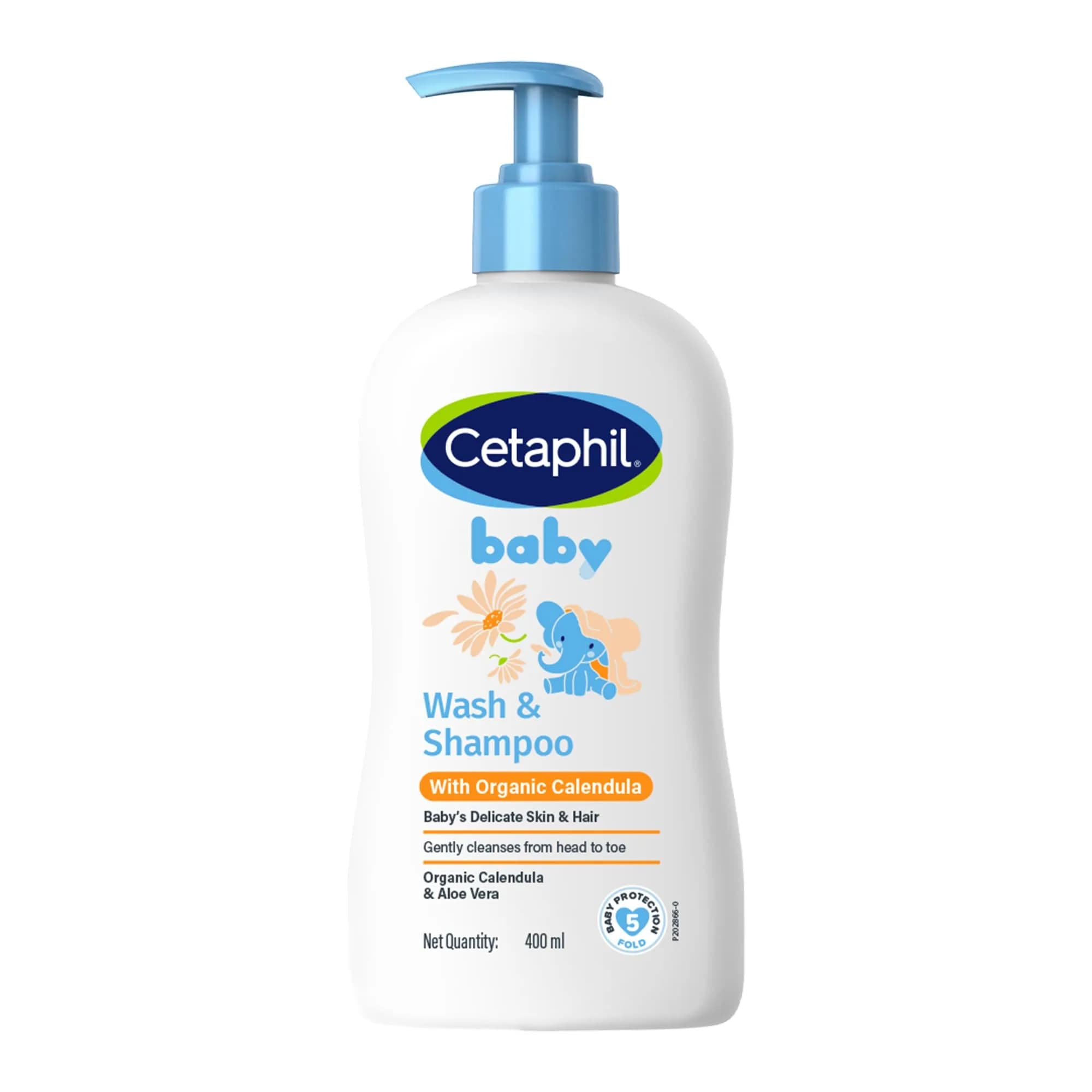 Cetaphil 2-in-1 Baby Shampoo & Body Wash, Tear-Free, Calendula, 399ml (13.5 Fl Oz) | Gentle Cleansing for Sensitive Skin — 13.5oz, Wash & Shampoo