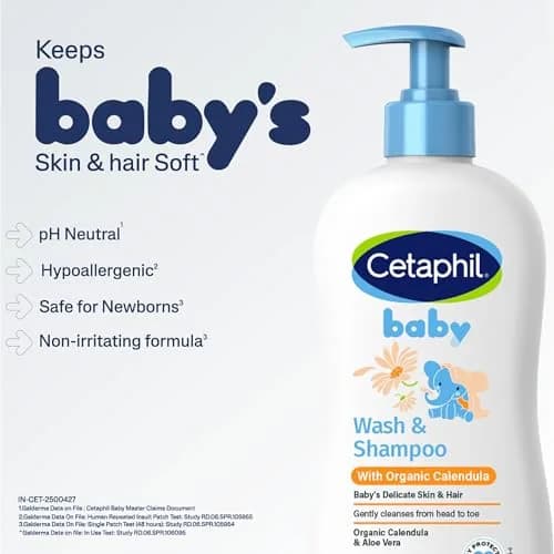 Cetaphil 2-in-1 Baby Shampoo & Body Wash, Tear-Free, Calendula, 399ml (13.5 Fl Oz) | Gentle Cleansing for Sensitive Skin thumbnail 8