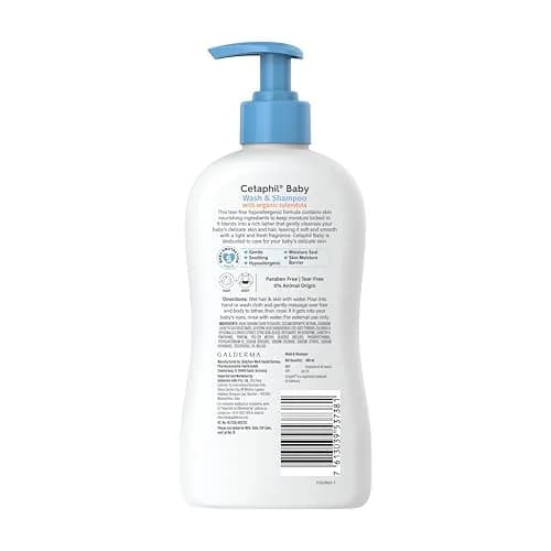 Cetaphil 2-in-1 Baby Shampoo & Body Wash, Tear-Free, Calendula, 399ml (13.5 Fl Oz) | Gentle Cleansing for Sensitive Skin thumbnail 2